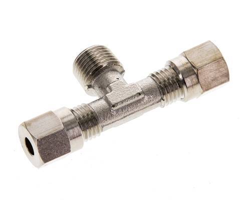 4LL & R1/8'' Nickel plated Brass T-Shape Tee Cutting Fitting with Male Threads 100 bar ISO 8434-1 [2 Pieces]