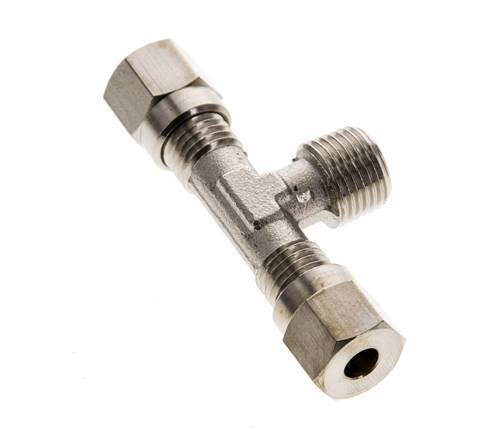 4LL & R1/8'' Nickel plated Brass T-Shape Tee Cutting Fitting with Male Threads 100 bar ISO 8434-1 [2 Pieces]
