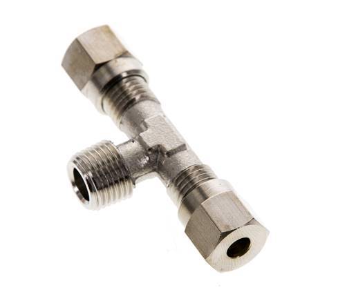 4LL & R1/8'' Nickel plated Brass T-Shape Tee Cutting Fitting with Male Threads 100 bar ISO 8434-1 [2 Pieces]