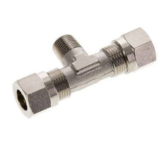 8LL & R1/8'' Nickel plated Brass T-Shape Tee Cutting Fitting with Male Threads 100 bar ISO 8434-1 [2 Pieces]
