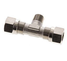 8LL & R1/8'' Nickel plated Brass T-Shape Tee Cutting Fitting with Male Threads 100 bar ISO 8434-1 [2 Pieces]