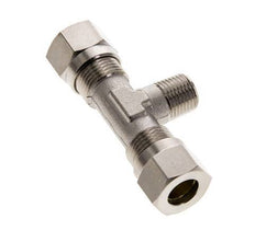 8LL & R1/8'' Nickel plated Brass T-Shape Tee Cutting Fitting with Male Threads 100 bar ISO 8434-1 [2 Pieces]