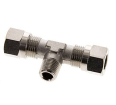 8LL & R1/8'' Nickel plated Brass T-Shape Tee Cutting Fitting with Male Threads 100 bar ISO 8434-1 [2 Pieces]