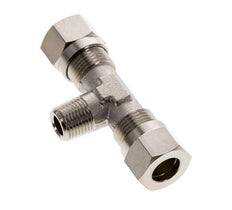 8LL & R1/8'' Nickel plated Brass T-Shape Tee Cutting Fitting with Male Threads 100 bar ISO 8434-1 [2 Pieces]