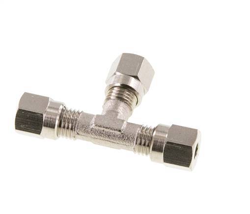 4LL Nickel plated Brass T-Shape Tee Cutting Fitting 100 bar ISO 8434-1 [2 Pieces]
