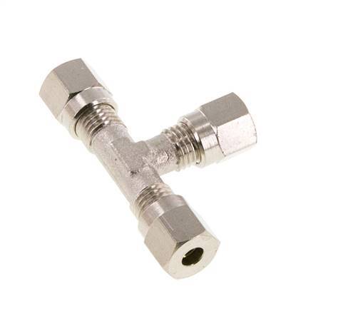 4LL Nickel plated Brass T-Shape Tee Cutting Fitting 100 bar ISO 8434-1 [2 Pieces]