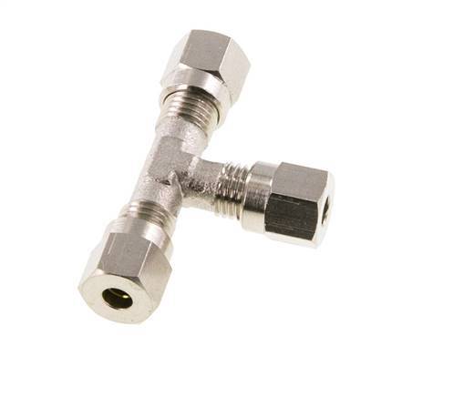 4LL Nickel plated Brass T-Shape Tee Cutting Fitting 100 bar ISO 8434-1 [2 Pieces]