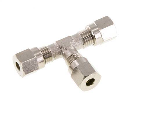 4LL Nickel plated Brass T-Shape Tee Cutting Fitting 100 bar ISO 8434-1 [2 Pieces]