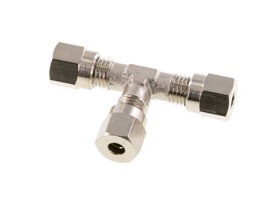 4LL Nickel plated Brass T-Shape Tee Cutting Fitting 100 bar ISO 8434-1 [2 Pieces]
