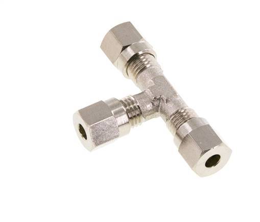 4LL Nickel plated Brass T-Shape Tee Cutting Fitting 100 bar ISO 8434-1 [2 Pieces]
