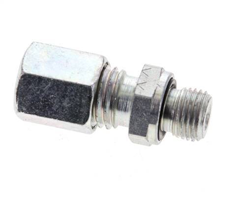 6L & M10x1 Zink plated Steel Straight Cutting Fitting with Male Threads 315 bar NBR ISO 8434-1 [5 Pieces]