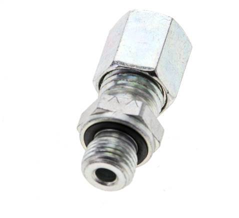 6L & M10x1 Zink plated Steel Straight Cutting Fitting with Male Threads 315 bar NBR ISO 8434-1 [5 Pieces]