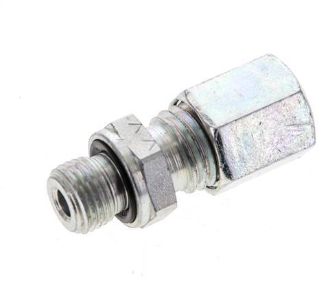 6L & M10x1 Zink plated Steel Straight Cutting Fitting with Male Threads 315 bar NBR ISO 8434-1 [5 Pieces]