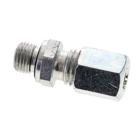 6L & M10x1 Zink plated Steel Straight Cutting Fitting with Male Threads 315 bar NBR ISO 8434-1 [5 Pieces]