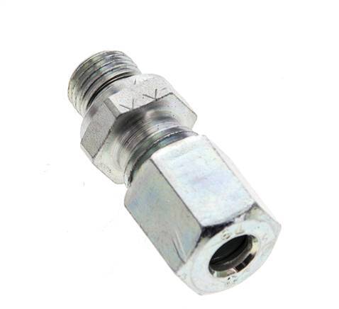 6L & M10x1 Zink plated Steel Straight Cutting Fitting with Male Threads 315 bar NBR ISO 8434-1 [5 Pieces]