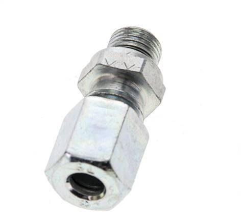 6L & M10x1 Zink plated Steel Straight Cutting Fitting with Male Threads 315 bar NBR ISO 8434-1 [5 Pieces]