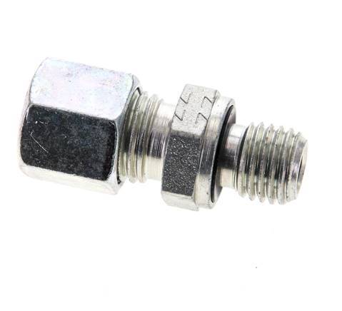 8L & M12x1.5 Zink plated Steel Straight Cutting Fitting with Male Threads 315 bar NBR ISO 8434-1 [2 Pieces]