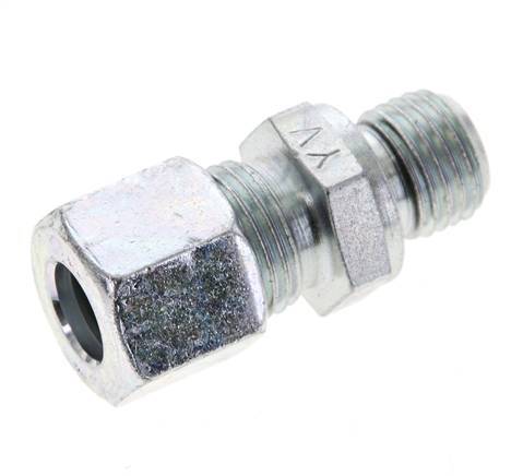 10L & M14x1.5 Zink plated Steel Straight Cutting Fitting with Male Threads 315 bar NBR ISO 8434-1 [2 Pieces]