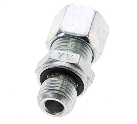 10L & M14x1.5 Zink plated Steel Straight Cutting Fitting with Male Threads 315 bar NBR ISO 8434-1 [2 Pieces]