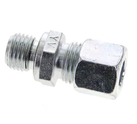 10L & M14x1.5 Zink plated Steel Straight Cutting Fitting with Male Threads 315 bar NBR ISO 8434-1 [2 Pieces]