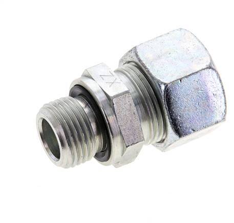 15L & M18x1.5 Zink plated Steel Straight Cutting Fitting with Male Threads 315 bar NBR ISO 8434-1 [2 Pieces]