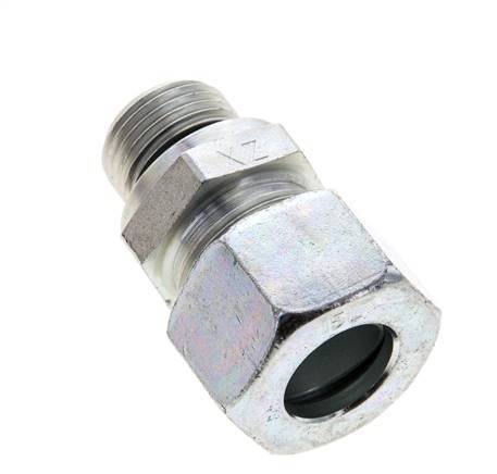 15L & M18x1.5 Zink plated Steel Straight Cutting Fitting with Male Threads 315 bar NBR ISO 8434-1 [2 Pieces]