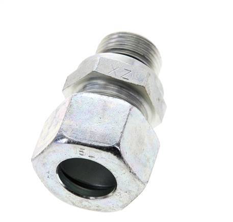 15L & M18x1.5 Zink plated Steel Straight Cutting Fitting with Male Threads 315 bar NBR ISO 8434-1 [2 Pieces]
