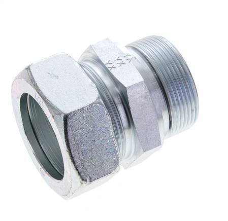 42L & M48x2 Zink plated Steel Straight Cutting Fitting with Male Threads 160 bar NBR ISO 8434-1