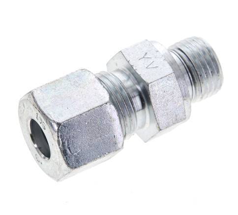 10S & M16x1.5 Zink plated Steel Straight Cutting Fitting with Male Threads 630 bar NBR ISO 8434-1 [2 Pieces]