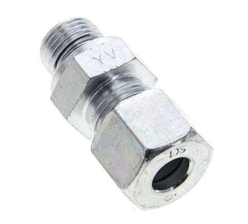 10S & M16x1.5 Zink plated Steel Straight Cutting Fitting with Male Threads 630 bar NBR ISO 8434-1 [2 Pieces]