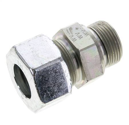 25S & M33x2 Zink plated Steel Straight Cutting Fitting with Male Threads 400 bar NBR ISO 8434-1