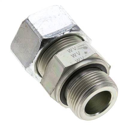 25S & M33x2 Zink plated Steel Straight Cutting Fitting with Male Threads 400 bar NBR ISO 8434-1