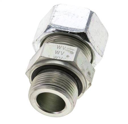 25S & M33x2 Zink plated Steel Straight Cutting Fitting with Male Threads 400 bar NBR ISO 8434-1