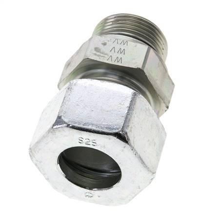 25S & M33x2 Zink plated Steel Straight Cutting Fitting with Male Threads 400 bar NBR ISO 8434-1