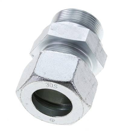 30S & M42x2 Zink plated Steel Straight Cutting Fitting with Male Threads 400 bar NBR ISO 8434-1