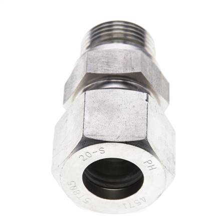 20S & M27x2 Stainless Steel Straight Cutting Fitting with Male Threads 400 bar FKM ISO 8434-1
