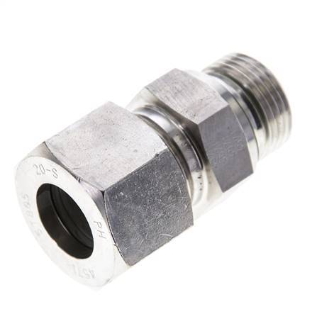 20S & M27x2 Stainless Steel Straight Cutting Fitting with Male Threads 400 bar FKM ISO 8434-1