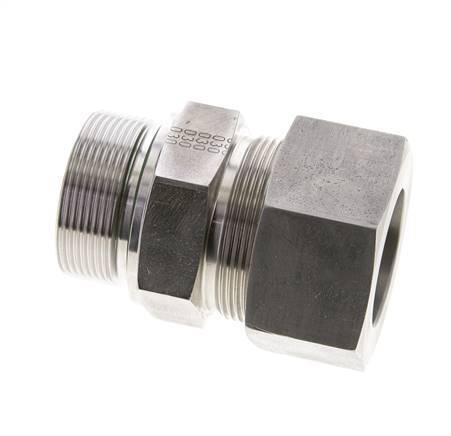 38S & M48x2 Stainless Steel Straight Cutting Fitting with Male Threads 315 bar FKM ISO 8434-1