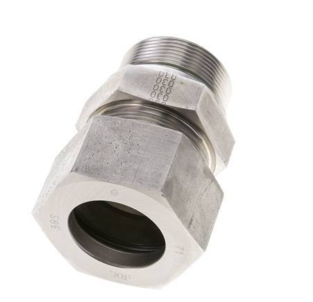 38S & M48x2 Stainless Steel Straight Cutting Fitting with Male Threads 315 bar FKM ISO 8434-1