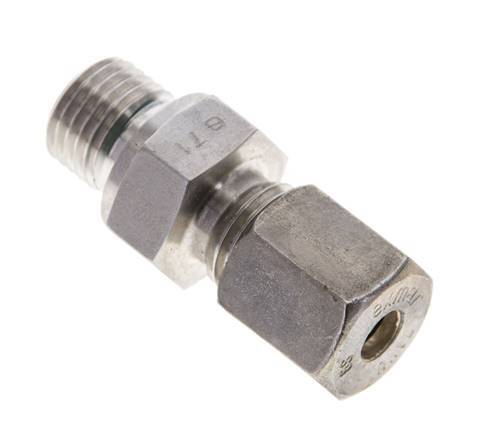 6S & M14x1.5 Stainless Steel Straight Compression Fitting with Male Threads 500 bar FKM ISO 8434-1