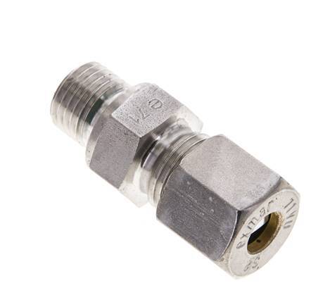 8S & M14x1.5 Stainless Steel Straight Compression Fitting with Male Threads 500 bar FKM ISO 8434-1