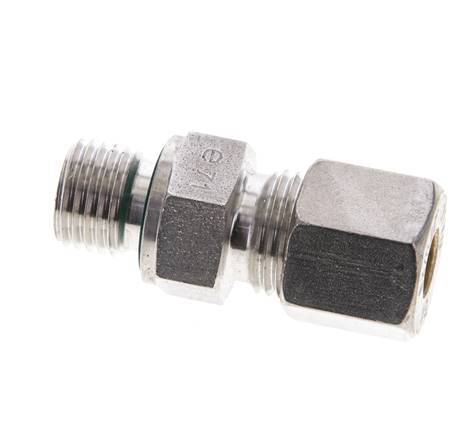 8S & M14x1.5 Stainless Steel Straight Compression Fitting with Male Threads 500 bar FKM ISO 8434-1