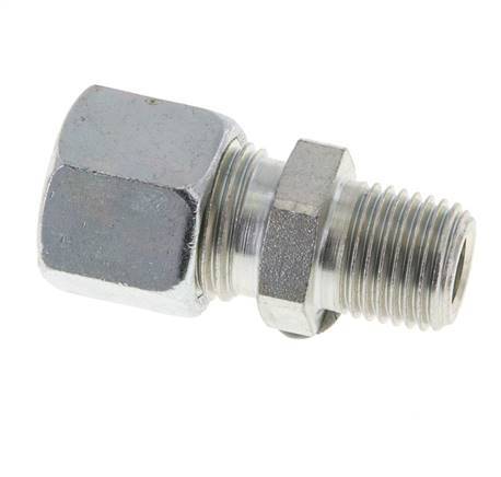10L & R1/4'' Zink plated Steel Straight Cutting Fitting with Male Threads 315 bar ISO 8434-1 [2 Pieces]