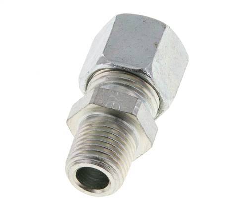 10L & R1/4'' Zink plated Steel Straight Cutting Fitting with Male Threads 315 bar ISO 8434-1 [2 Pieces]