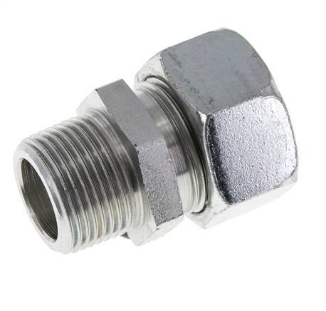 Racor de corte recto de acero galvanizado 22L y R3/4'' con rosca macho 160 bar ISO 8434-1