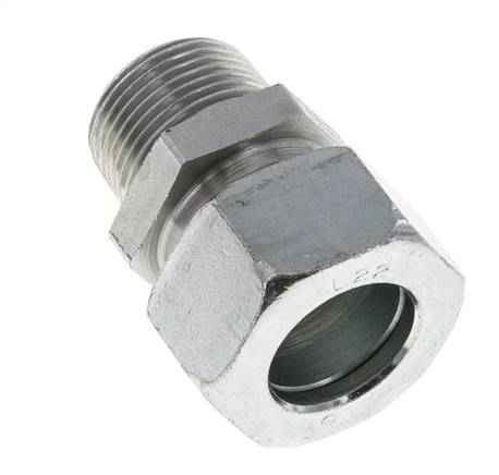 Racor de corte recto de acero galvanizado 22L y R3/4'' con rosca macho 160 bar ISO 8434-1