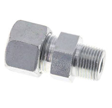 12S & R3/8'' Zink plated Steel Straight Cutting Fitting with Male Threads 630 bar ISO 8434-1 [2 Pieces]