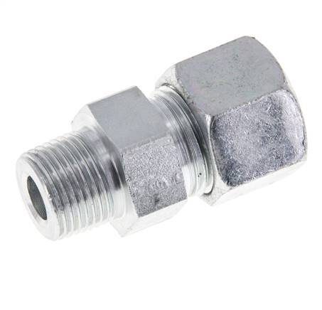 12S & R3/8'' Zink plated Steel Straight Cutting Fitting with Male Threads 630 bar ISO 8434-1 [2 Pieces]