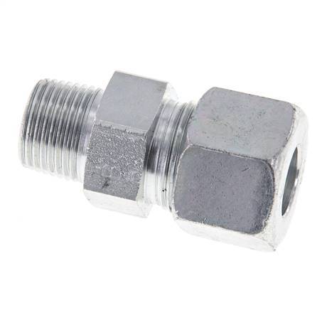 12S & R3/8'' Zink plated Steel Straight Cutting Fitting with Male Threads 630 bar ISO 8434-1 [2 Pieces]