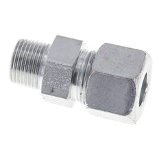 12S & R3/8'' Zink plated Steel Straight Cutting Fitting with Male Threads 630 bar ISO 8434-1 [2 Pieces]